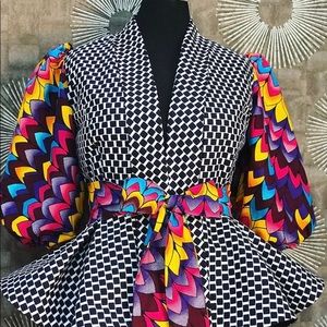 African Ankara Style Patchwork Blazer